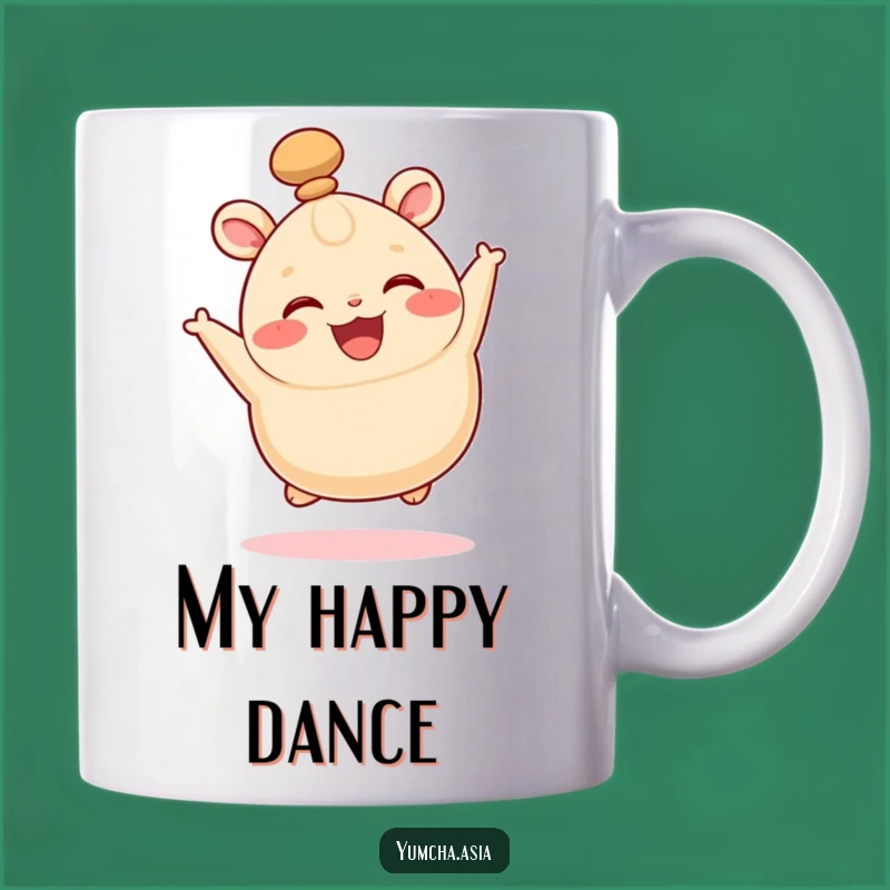 Funny Happy Bao Bun Leaping Mug - A Delightful Wiggling Top Knot Gift