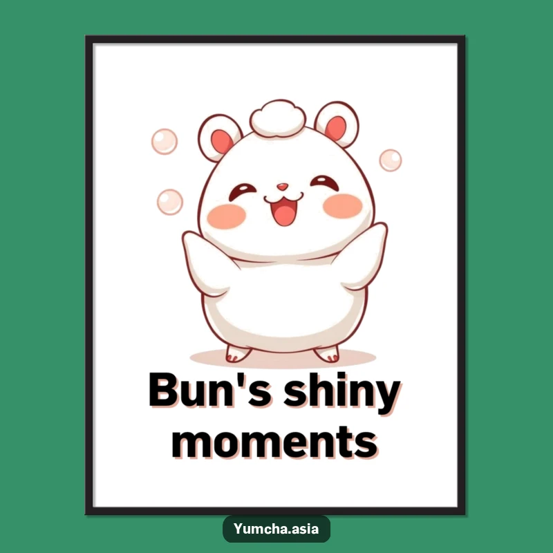 Funny Bao Bun Juggling Digital Art: Instant Joyful Decor for Food Lovers