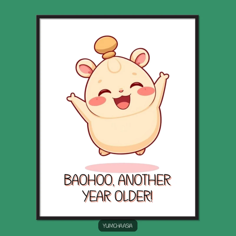 Free Printable Wall Art: Joyful Bao Bun - Funny Downloadable Decor for Your Home!