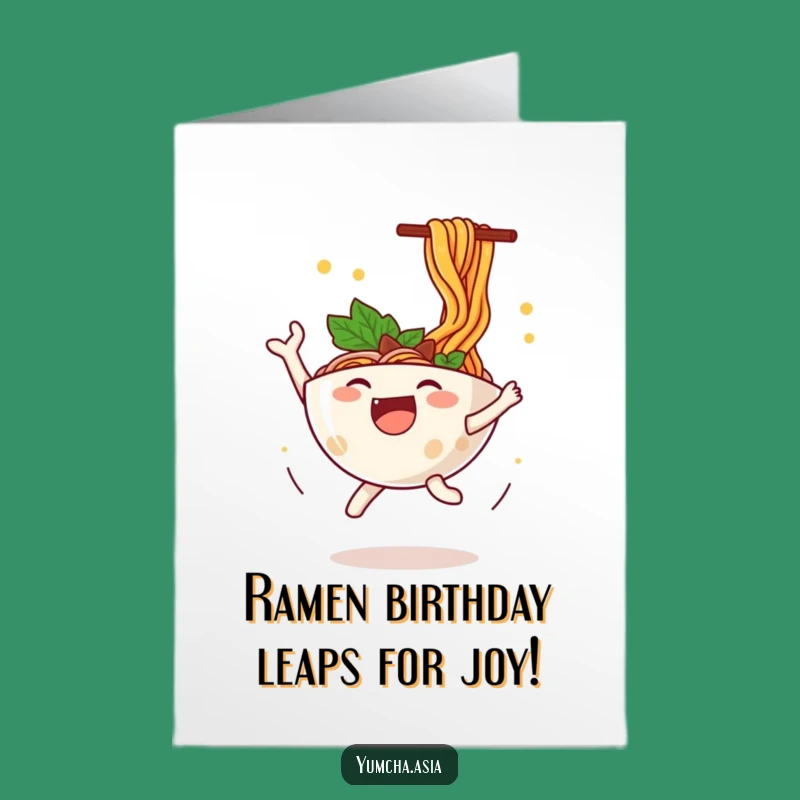 Free Printable Funny Ramen Birthday Card - Joyful Leaping Noodles Downloadable Gift