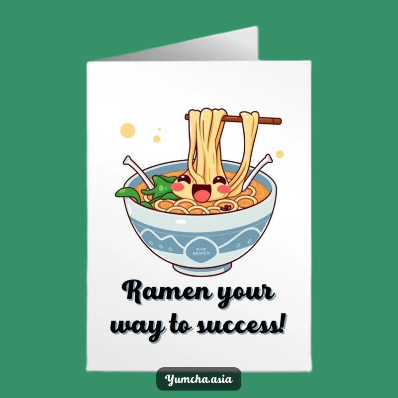Free Printable Congrats Card: Cheerful Ramen - Downloadable Fun for Big Achievements!