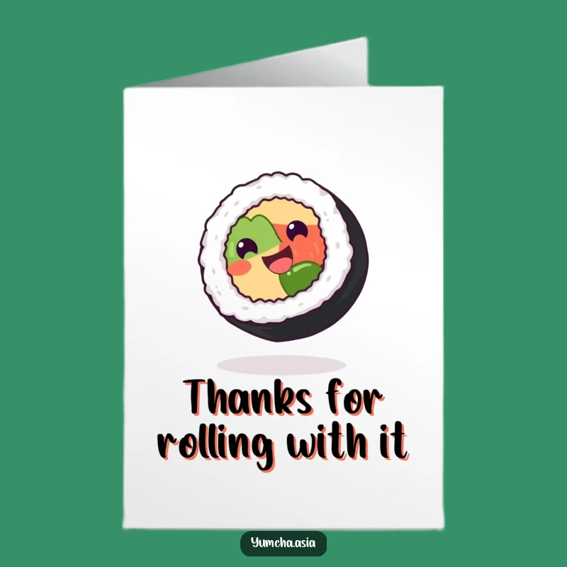 Free Printable Thank You Sushi Card - Spinning Roll Downloadable Gift